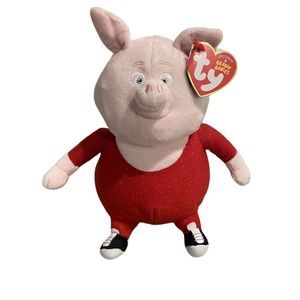 Ty Beanie Babies Gunter Pig Sing Movie 7" Tall Universal Studios New With Tags